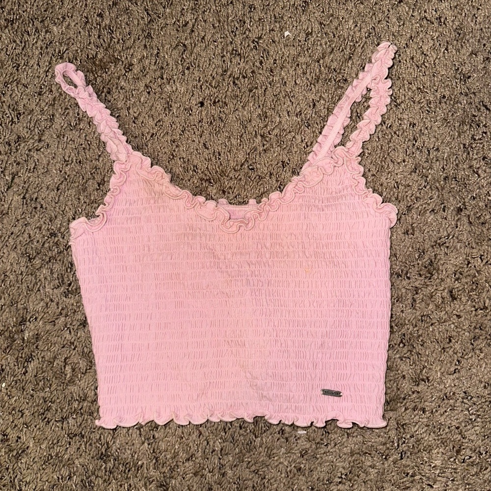 Hollister Pink Smocked Crop Camisole